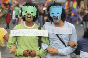 Strong unity: Youths take part in a rally near the presidential house in Tegucigalpa on International Day Against Homophobia on May 17. Reuters/Edgard Garrido