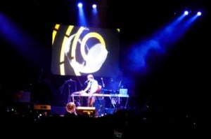 A new genre: London-based electronic musician James Yuill plays at the Indoor Tennis complex in Senayan, last Friday.